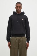 Maison Kitsuné bluza bawełniana Fox Head Patch Regular Hoodie męska kolor czarny z kapturem melanżowa LM00702KM0001