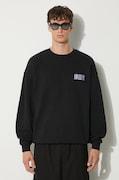Awake NY pamut melegítőfelső Awake Crewneck fekete, férfi, nyomott mintás, SP24-CN002