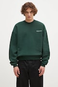 MKI MIYUKI ZOKU bluză Uniform Crewneck Sweat bărbați, culoarea verde, cu imprimeu, UNIFORM.CREWNECK.SWEAT
