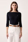 Tommy Hilfiger longsleeve damski bawełniany granatowy WW0WW40589