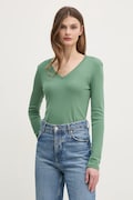 Бавовняний лонгслів United Colors of Benetton колір зелений 3GA2E4245