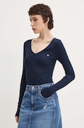Tommy Jeans longsleeve femei, culoarea albastru marin, DW0DW17990