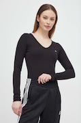 Tommy Jeans longsleeve femei, culoarea negru DW0DW17990