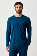 BOSS longsleeve lounge męski bawełniany z elastanem Mix&Match LS-Shirt R niebieski 50515389