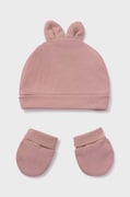 Дитяча шапка і рукавички Mayoral Newborn колір рожевий