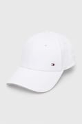 Tommy Hilfiger czapka z daszkiem bawełniana kolor biały gładka AM0AM12035
