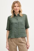 United Colors of Benetton Cămașă femeiască din in verde simplă 5BML5QB75