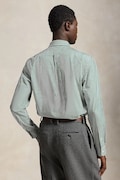 Polo Ralph Lauren shirt cotton with elastane Men's green pinstriped 710929344