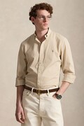 Polo Ralph Lauren koszula męska bawełniana z elastanem beżowa w prążki 710929344