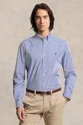 Риза Polo Ralph Lauren мъжка в синьо с кройка по тялото яка копче 710928254