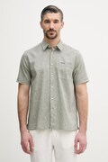 Barbour Shirt Dept - Summer koszula lniana męska zielona gładka MSH5093