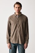 Levi's koszula męska z lnem AUTHENTIC BUTTON DOWN zielona gładka A7210