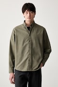 Levi's πουκάμισο ανδρικό με λινό AUTHENTIC BUTTON DOWN πράσινο απλό A7210