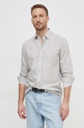 Сорочка Sisley чоловіча колір сірий regular класичний комір