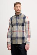 Barbour koszula męska bawełniana Harris Tailored Shirt zielona w kratkę MSH5071
