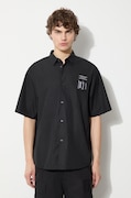 Undercover koszula bawełniana męska kolor czarny relaxed z kołnierzykiem klasycznym UC1D4407