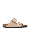Birkenstock papuci din piele Arizona Big Buckle femei, culoarea bej, 1026553