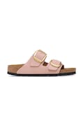 Birkenstock klapki nubukowe Arizona Big Buckle kolor różowy 1026559