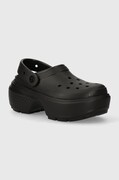 Crocs papuci Stomp Clog femei, culoarea negru, cu platforma, 209347.001