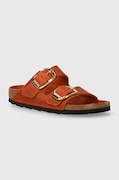 Birkenstock klapki skórzane Arizona Big Buckle damskie kolor pomarańczowy 1026661