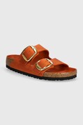 Birkenstock klapki nubukowe Arizona Big Buckle kolor pomarańczowy 1026609