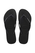Žabky Havaianas SLIM GLITTER II dámske, čierna farba, na plochom podpätku, 4146975.1069