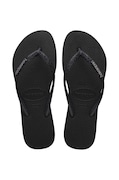 Žabky Havaianas SLIM GLITTER II dámske, čierna farba, na plochom podpätku, 4146975.1069