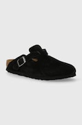 Замшеві шльопанці Birkenstock Boston жіночі колір чорний 1027067