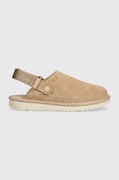 Detské semišové papuče UGG GOLDENSTAR CLOG béžová farba