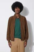 Semišová bunda Baracuta G9 Suede pánská, zelená barva, přechodná, BRCPS0939