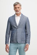 United Colors of Benetton jednoradové sako pánske s prímesou ľanu modré 2YQSUW014