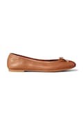 Lauren Ralph Lauren bőr balerina cipő Jayna barna, 802940603002, 802940728001
