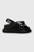 Kožené sandále Kurt Geiger London Orson Cross Strap Sandal dámske, čierna farba, na platforme, 2028900309