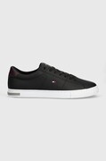Tommy Hilfiger sneakersy skórzane ESSENTIAL LEATHER DETAIL VULC kolor czarny FM0FM04047