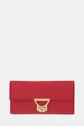 Coccinelle portfel skórzany damski kolor czerwony