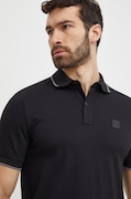 BOSS Orange tricou polo barbati, culoarea negru, neted, 50507699