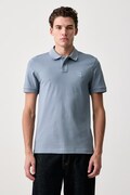 BOSS Orange polo męskie bawełniane z elastanem Passenger fioletowe 50507803