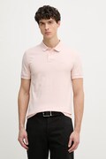 BOSS Orange polo tričko pánske bavlnené s elastanom Passenger ružové 50507803
