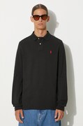 Polo Ralph Lauren cotton longsleeve top black color