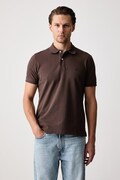 United Colors of Benetton polo męskie bawełniane brązowe 3089J3179