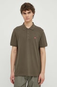 Levi's polo de bumbac culoarea verde, neted, 35883