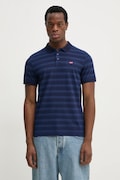 Levi's polo de bumbac culoarea albastru marin, neted, 35883