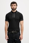 Lacoste polo męskie bawełniane z elastanem czarne PH8184