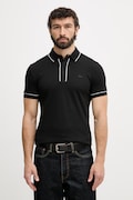 Lacoste polo męskie bawełniane z elastanem czarne PH8184