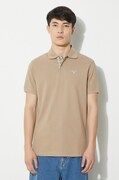 Βαμβακερό μπλουζάκι πόλο Barbour Tartan Pique Polo χρώμα: μπεζ, MML0012