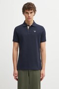 Barbour polo in cotone Tartan Pique Polo colore blu navy con applicazione MML0012