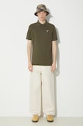 Памучна тениска с яка Barbour Tartan Pique Polo в зелено с апликация MML0012