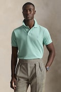 Polo Ralph Lauren polo bawełniane kolor turkusowy gładki 710680784
