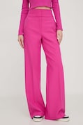 HUGO spodnie damskie kolor różowy szerokie high waist 50508606