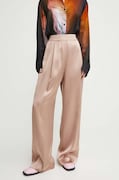 Stine Goya pantaloni femei, culoarea bej, lat, high waist SG5449